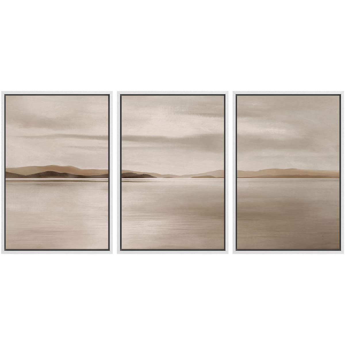 SIGNWIN Framed Canvas Print Wall Art Set Coastal Serenity Abstract Seaside Illustrations Modern Art Decorative Rustic Calm/Zen for Living Room, Bedroom, Office - 24"x36"x3 Natural — view 22