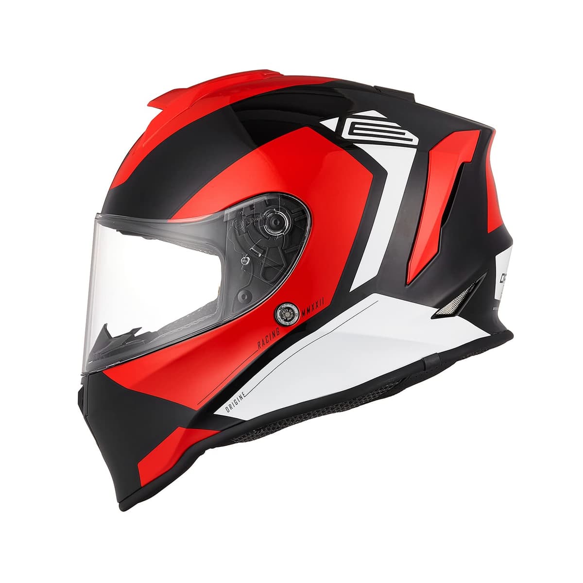 ORIGINE Casco Moto Integral con Visera para Adultos y Niños Homologado ECE (Bolt Gloss Red Black,L) — view 2