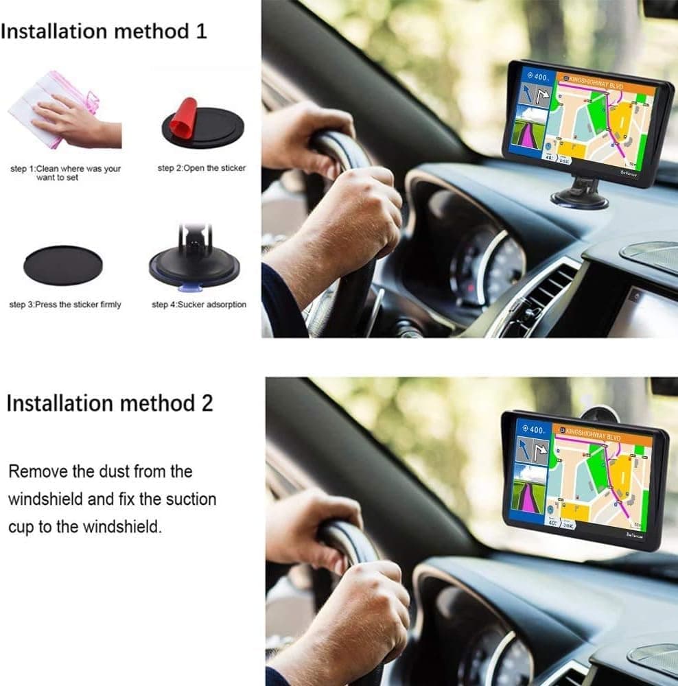 9 Inch GPS Sat Nav for Car, Truck & HGV with Sunshade, UK & Europe 2026 Maps, Free Lifetime Updates, Speed Camera Alerts, Custom Truck Routing, Offline Navigation — view 4