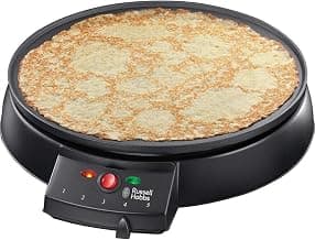 Russell Hobbs Electric Crepe & Pancake Maker - Large 30cm (12 inch) easy to clean Non-stick hotplate, Crepe making tools inc, Adjustable thermostat, Power on & temp indicator light, 1200W, 20920
