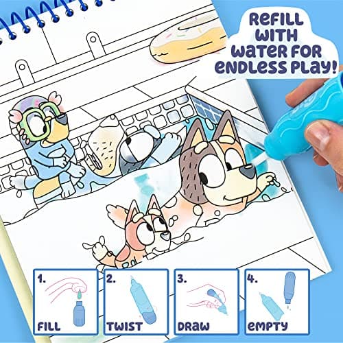 Horizon Group USA Bluey Aqua Art - Reusable Water Reveal Activity Pages With Water Pen for No-Mess Drawing and Coloring — view 3