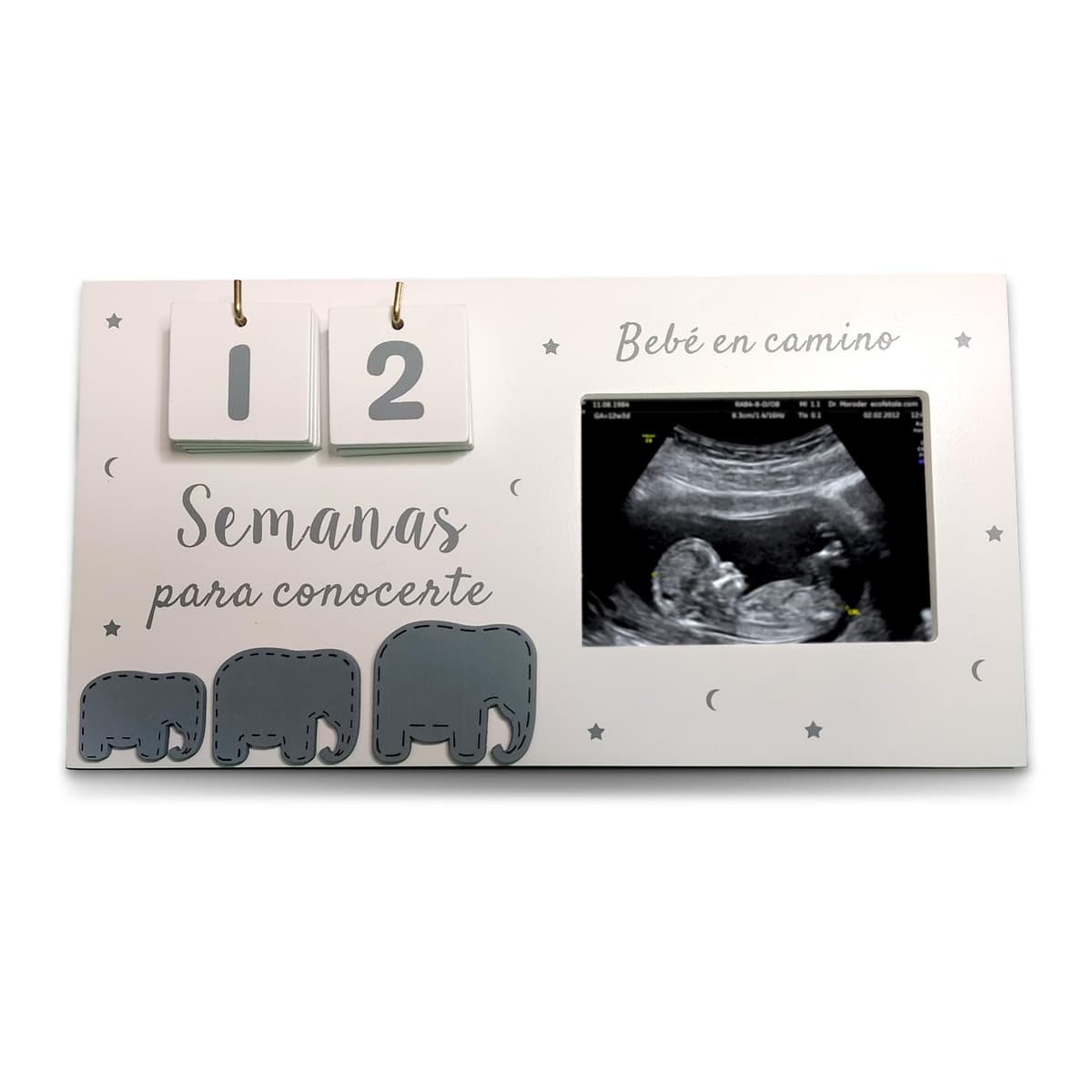 Regalos para embarazadas. Marco portafotos ecografia bebe calendario, regalos embarazadas originales, madre primeriza, anunciar embarazo abuelos, futuro papá, futura mamá, sorpresa embarazada — view 2