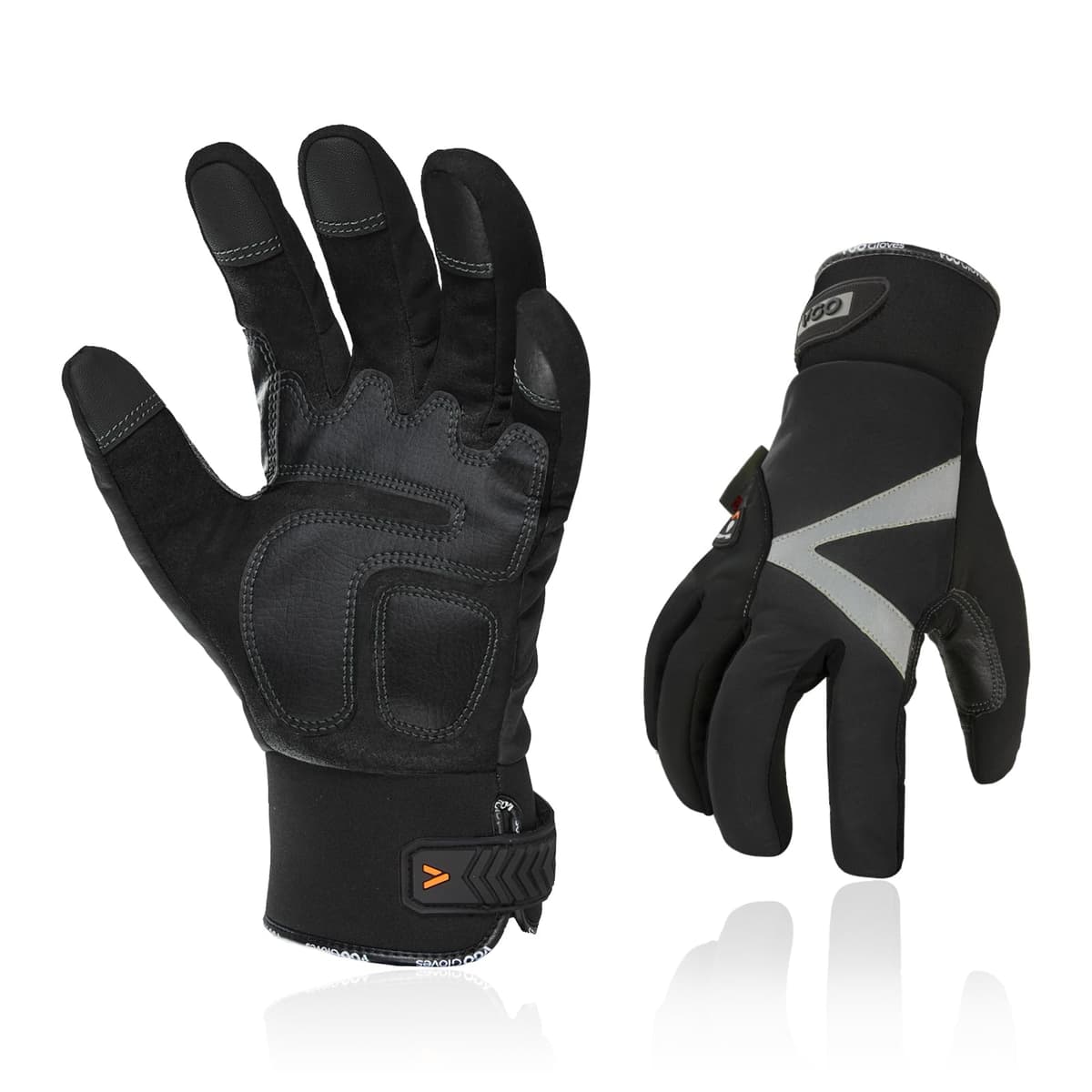 Vgo... 1-Pair -4℉ or above Thinsulate C100 Lined High Dexterity Touchscreen Synthetic Leather Winter Warm Work Gloves, Waterproof Insert (XL,Black,SL8777FW)
