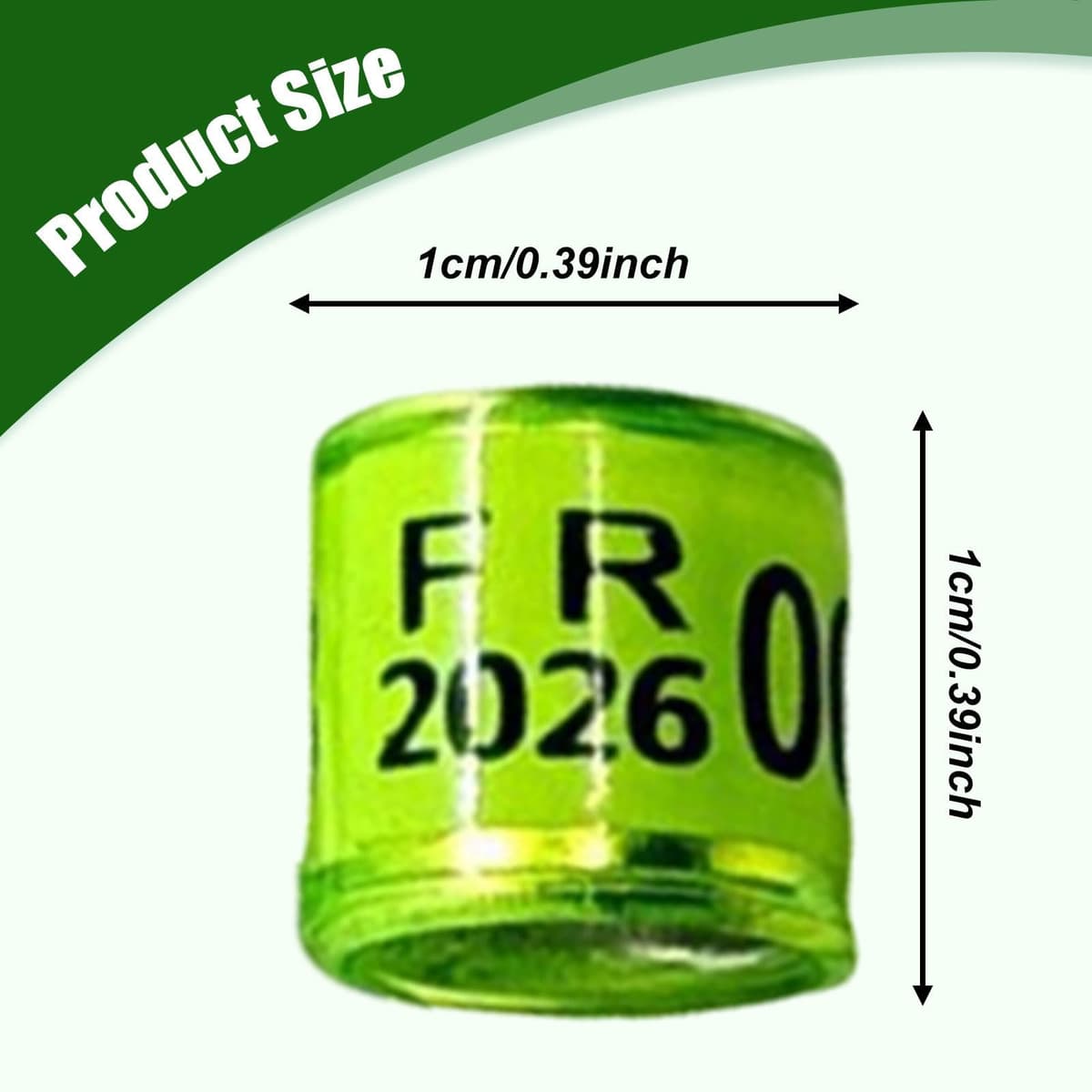 Sharplace 50 Piezas Anillas para Palomas Bandas Identificadoras para Patas de Pájaros Anillos Reutilizables para Control de Aves Material de Aluminio Y Plástico, Verde Claro — view 3