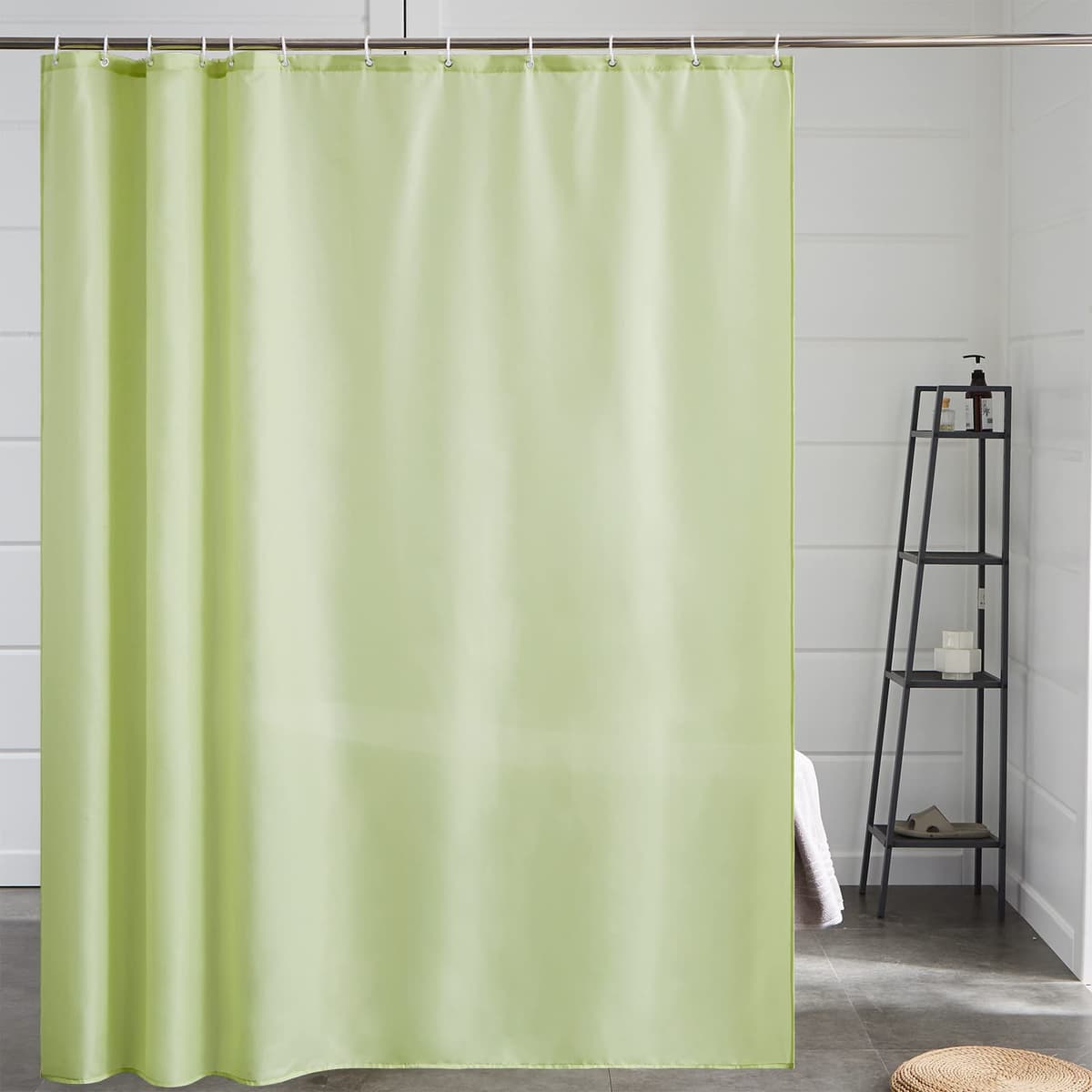 Furlinic Navy Shower Curtain Anti Mould Resistant Waterproof Bathroom Curtains Washable Polyester Fabric 90x180cm with Weight Tape for Bath Wet Room 35x72 Inch. — view 37