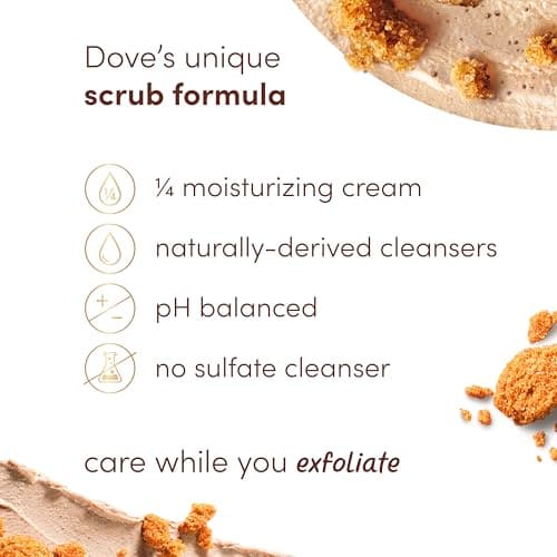 Dove Brown Sugar and Coconut Butter Body Scrub Exfoliates and Deeply Nourishes for Smooth, Radiant Skin 15 oz — view 4