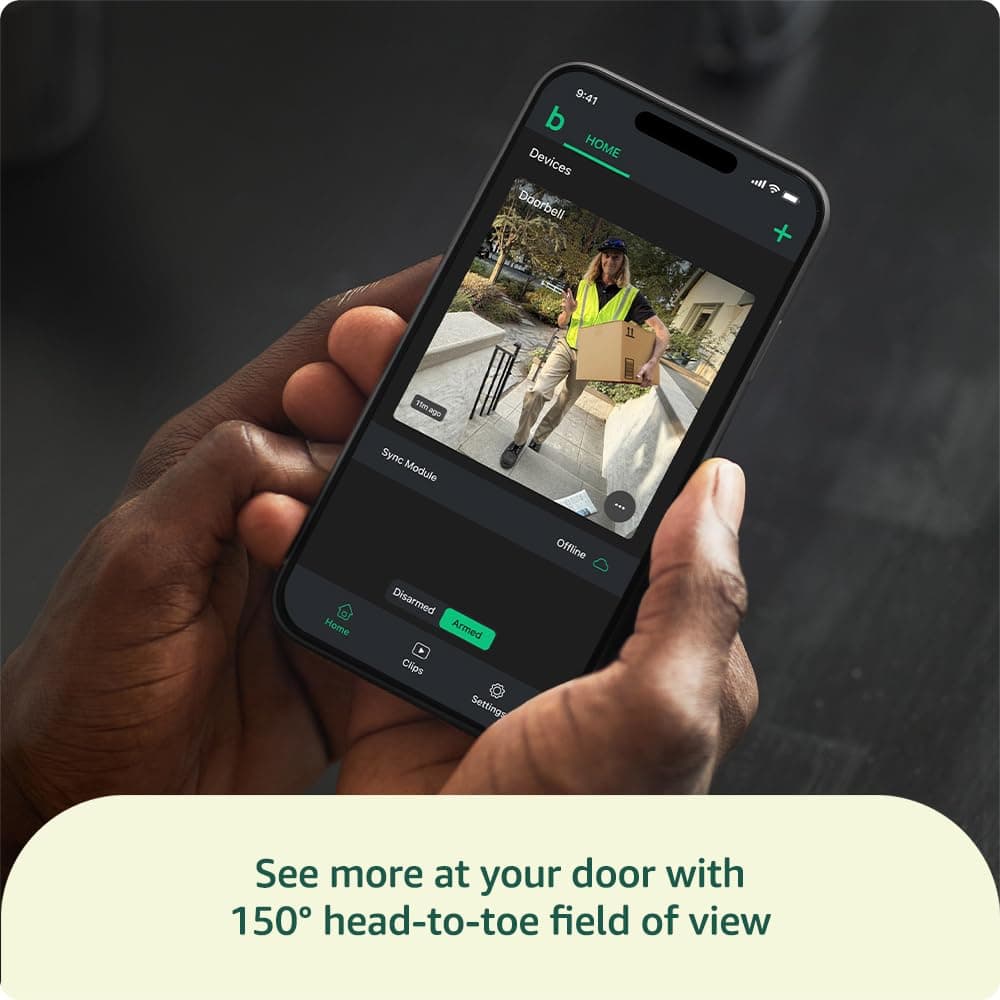 Blink Video Doorbell (newest gen) | Add-on | Head-to-toe HD view, two-year battery life, simple setup, IP-65 | Works with Alexa | Required Sync Module not included – (Black) — view 4