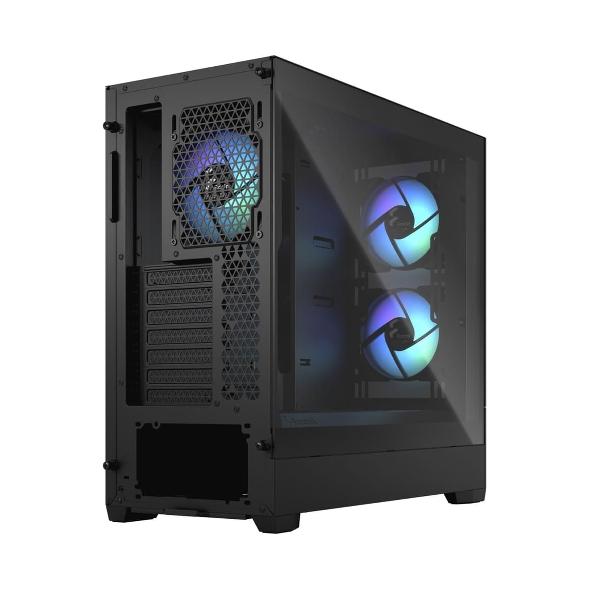 Fractal Design Pop Air RGB Black - Tempered Glass Clear Tint - Honeycomb Mesh Front – TG side panel - Three 120 mm Aspect 12 RGB fans included – ATX High Airflow Mid Tower PC Gaming Case — view 4