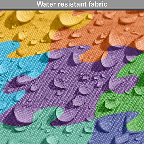 Ambesonne Colorful Fabric by The Yard, Theme Inspired Rainbow Colored Game Parts Covered Illustration Playroom Inspired Decor, Essentials Material for Upholstery and Home Accent, 1 Yard, Orange Yellow — view 5