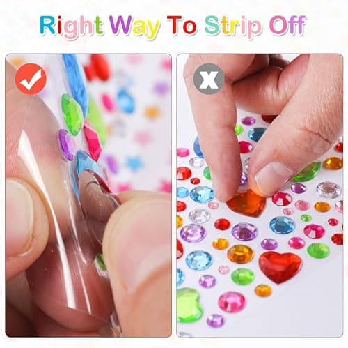 MYDBUYSOME 2774pcs Gem Stickers Jewels for Crafts, Self Adhesive Rhinestone Jewel Stick on Gems, Acrylic Bling Heart Stickers, Craft Supplies for Kids — view 6