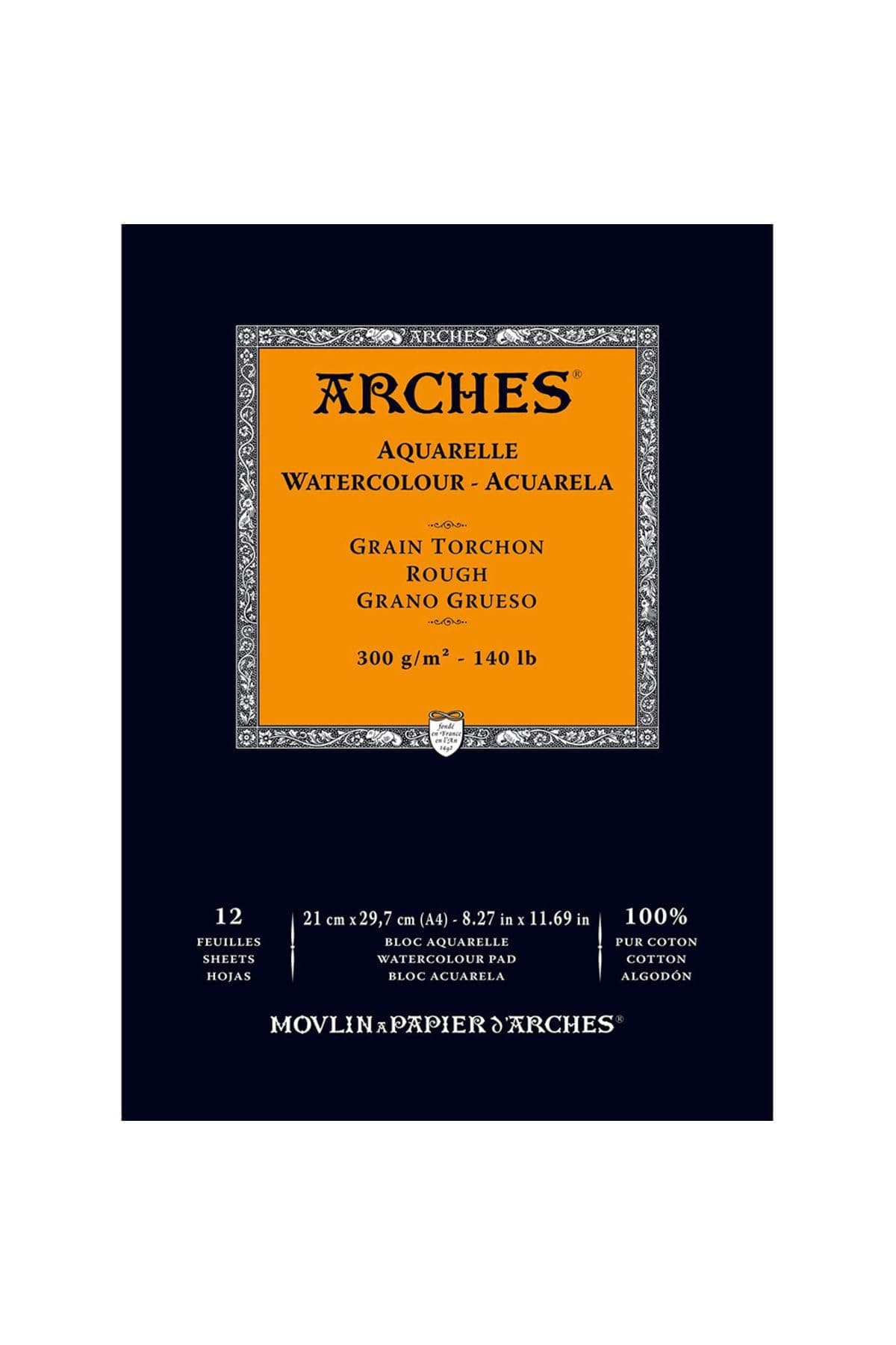 Arches - Papel de acuarela, bloc 12 hojas engomado 1 lado, grano fino, 300 g/m², 23 x 31 cm — view 33