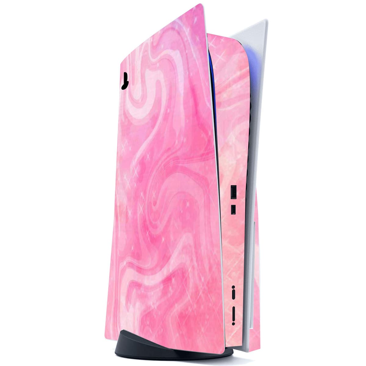 PlayVital Psychedelic Pink Full Set Skin Decal for ps5 Console Disc Edition,Sticker Vinyl Decal Cover for ps5 Controller & Charging Station & Headset & Media Remote — view 3