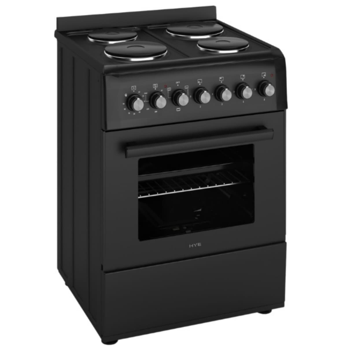 Cooker - Electric Cooker, 4 Hotplates, 62L Electric Oven, Smart Cooking Controls & Programs, 60cm Width, Freestanding Design, Matte Black, Perfect For Family Homes - C01FS60E17 — view 5