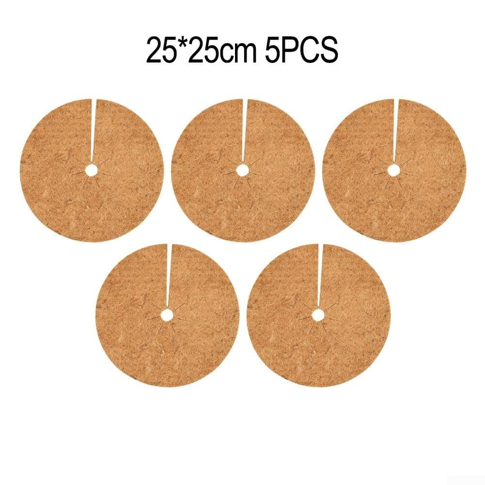 Coconut Coir Frost Protection Mat for Plants – 30 cm & 25 cm Round Flat Mulch Mat, Anti-Grass Growth, Biodegradable, 10-Pack — view 4