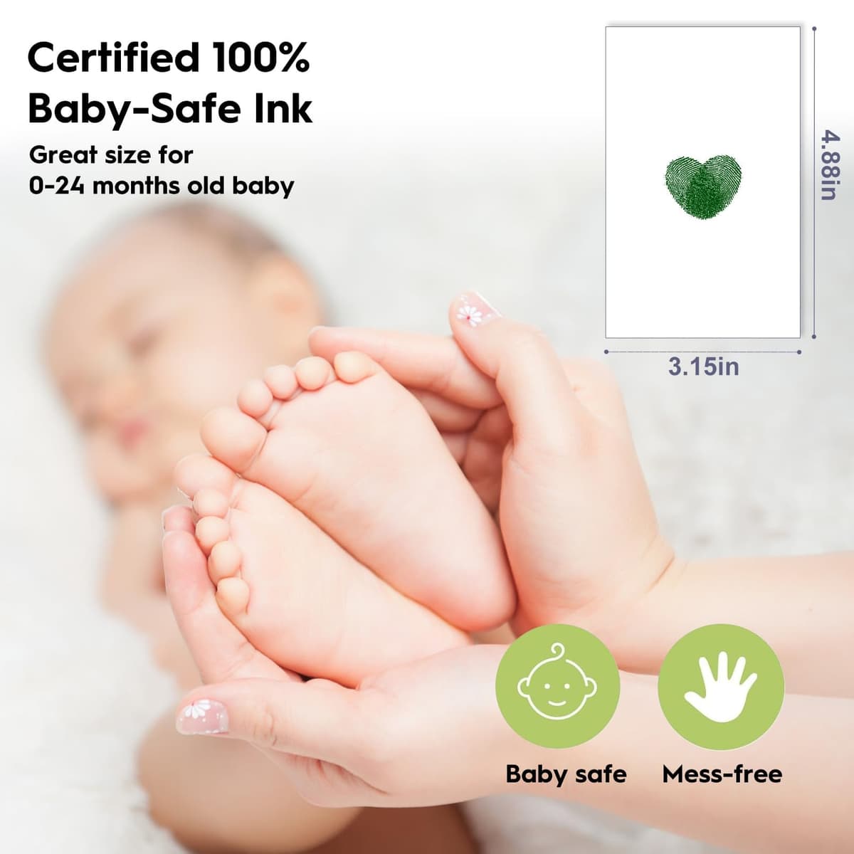 TATUNER Baby Hand and Footprint Kit Inkless - Mess Free Ink Pad, Paw Print Kit for Dogs and Cats, Safe Clean Touch Ink Pads for Newborn Handprints — view 71