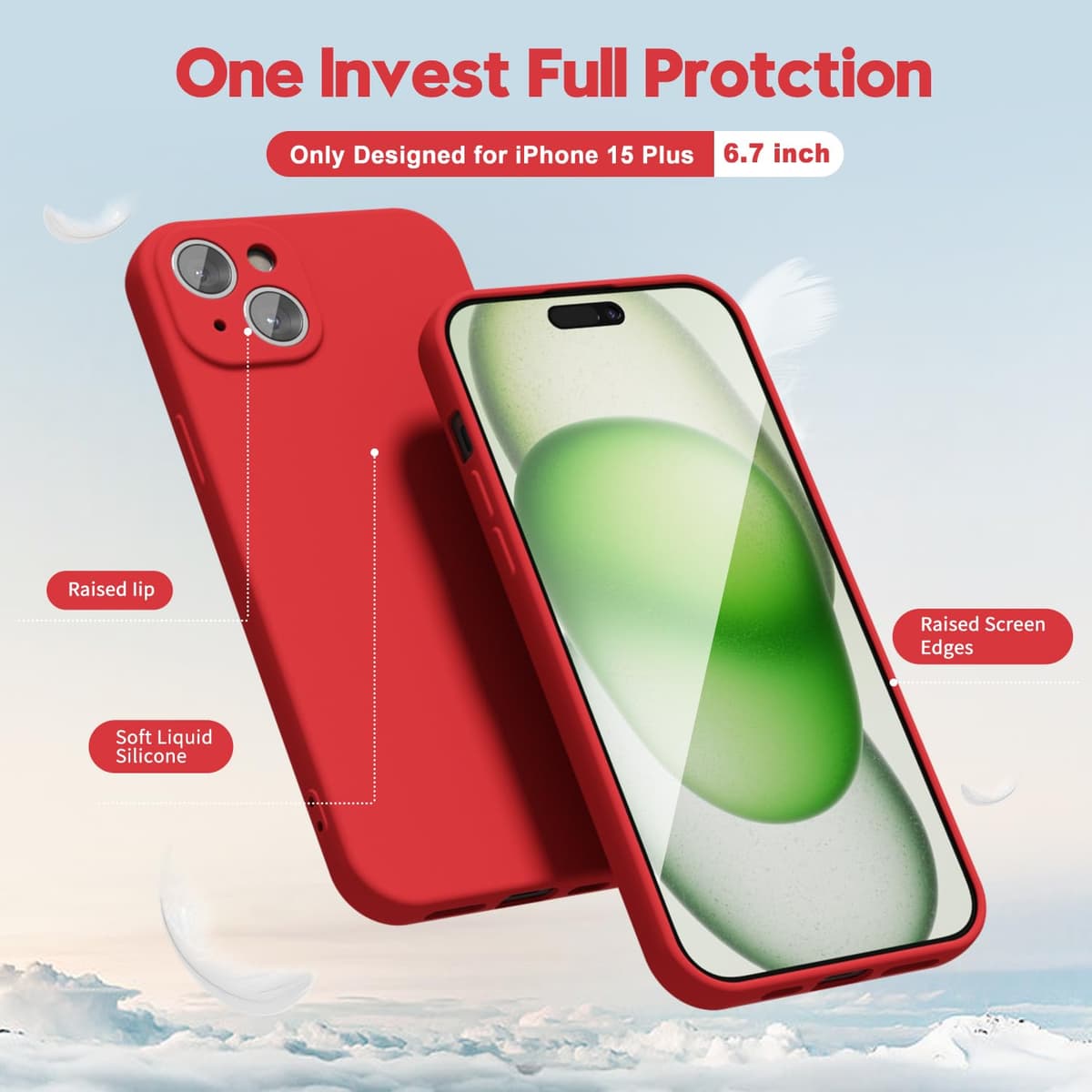 oakxco for iPhone 17 Pro Max Phone Case Liquid Silicone, Cute Thin Slim Grip Soft Rubber Gel for Women Men, Smooth Matte TPU Plain Solid Color Girly Simple Case with Camera Cover, Light Pink — view 10