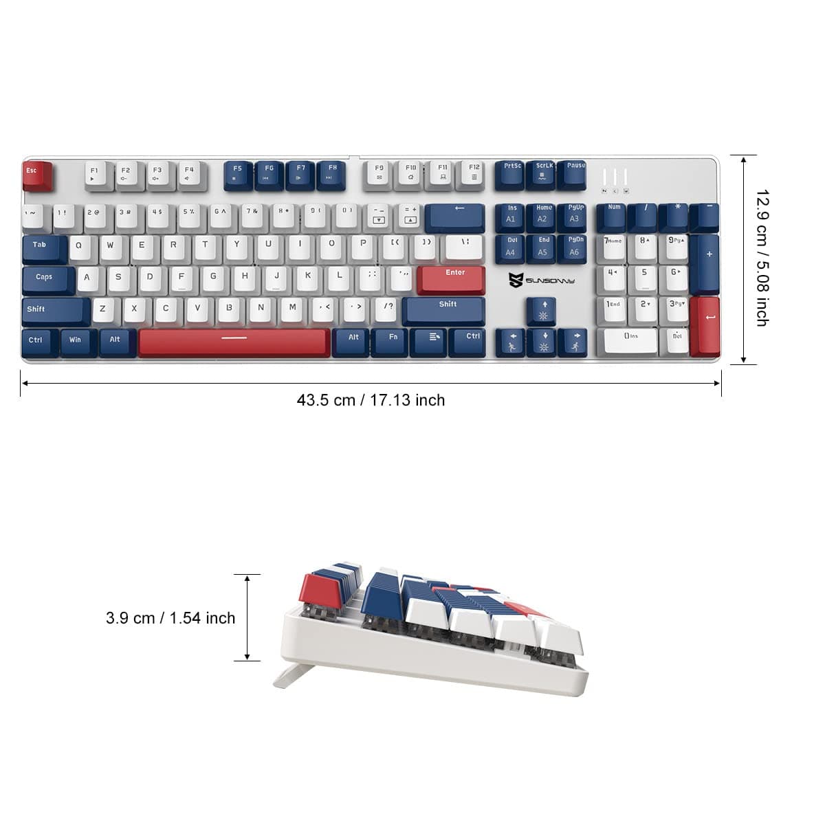 Qisan Mechanical Gaming Keyboard Wired Blue Led Backlit Keyboard Blue Switch Full Size 104 Keys US Layout | Computer Mechanical Keyboards — view 2