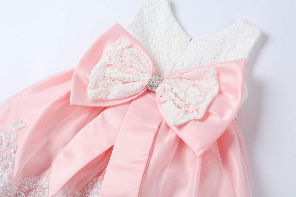 LZH Baby Girls Flower Wedding Dress Toddler Birthday Party Pageant Baptism Christening Tutu Gown Bowknot Dress — view 9