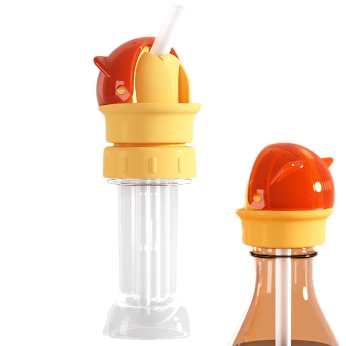 Lid 2 in 1 Design Straw Cap 11.6x5.2cm Water Bottle Spout Adapter for Kids Pp Silicone Anti Choking Spill-Proof Water Bottle Cap Detachable Washable Heat Resistant for Most Standard Bottles