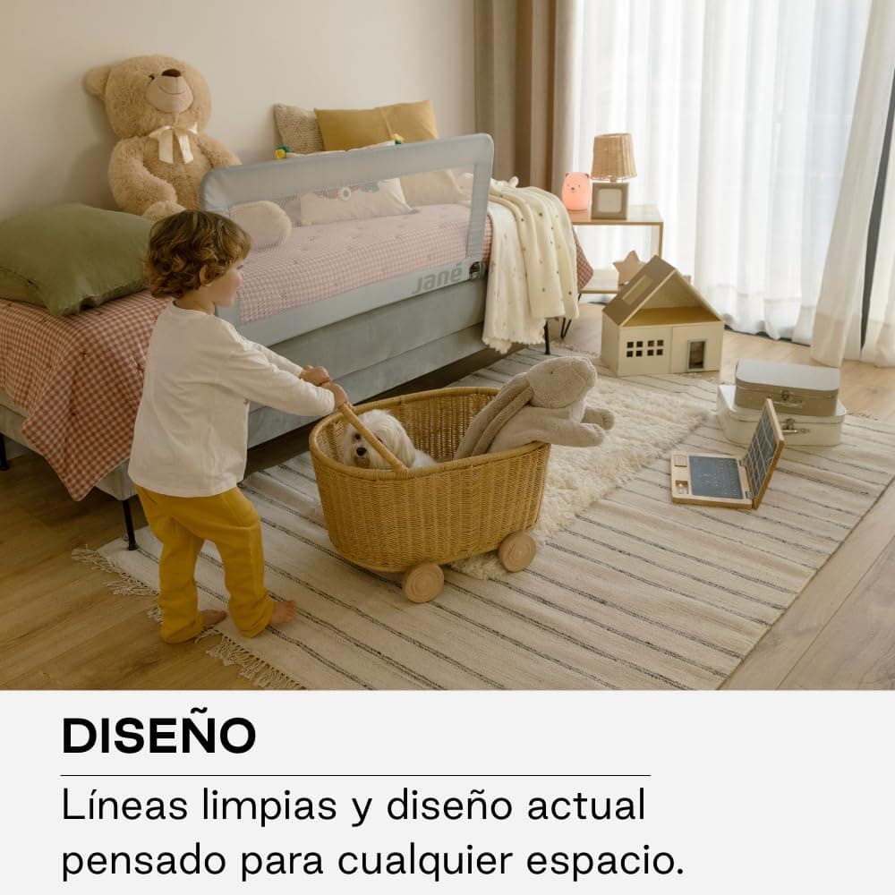 Jané Barrera de Cama Abatible 140 cm, Extra Alta y Transpirable, Plegable con Bolsa de Transporte, Color Gris — view 4