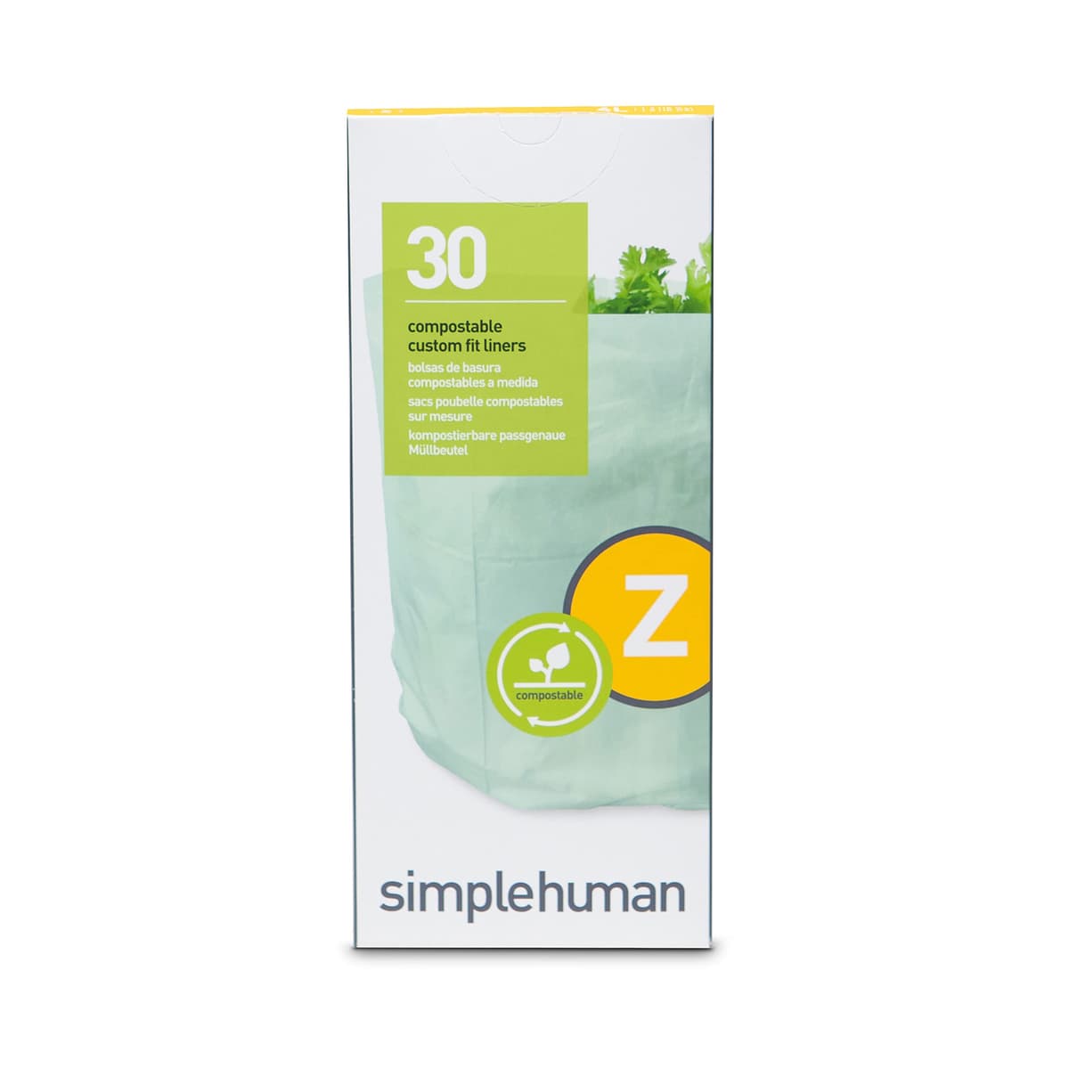 simplehuman CW0408 3 x paquete de 20 bolsas de basura a medida (60 bolsas), código V, plástico blanco — view 9