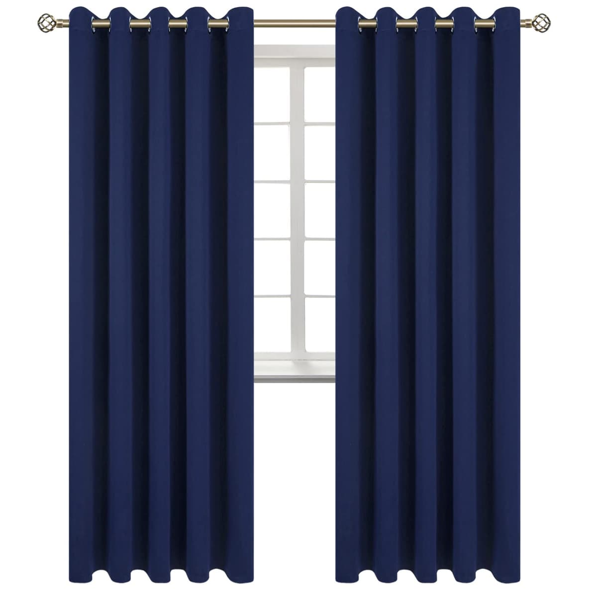 BGment Blackout Curtains for Bedroom - Grommet Thermal Insulated Room Darkening Curtains for Living Room, Set of 2 Panels (70 x 84 Inch, Navy Blue)