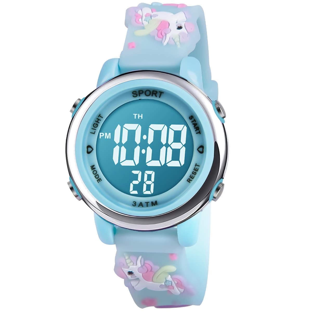 Vicloon Reloj Digital para Niños Niña, Luz Intermitente LED de 7 Colores Reloj de Pulsera Niña Multifunción, Reloj Unicornio Niña, Relojes Niñas Niños Digital para Niños de 3 a 12 años — view 14