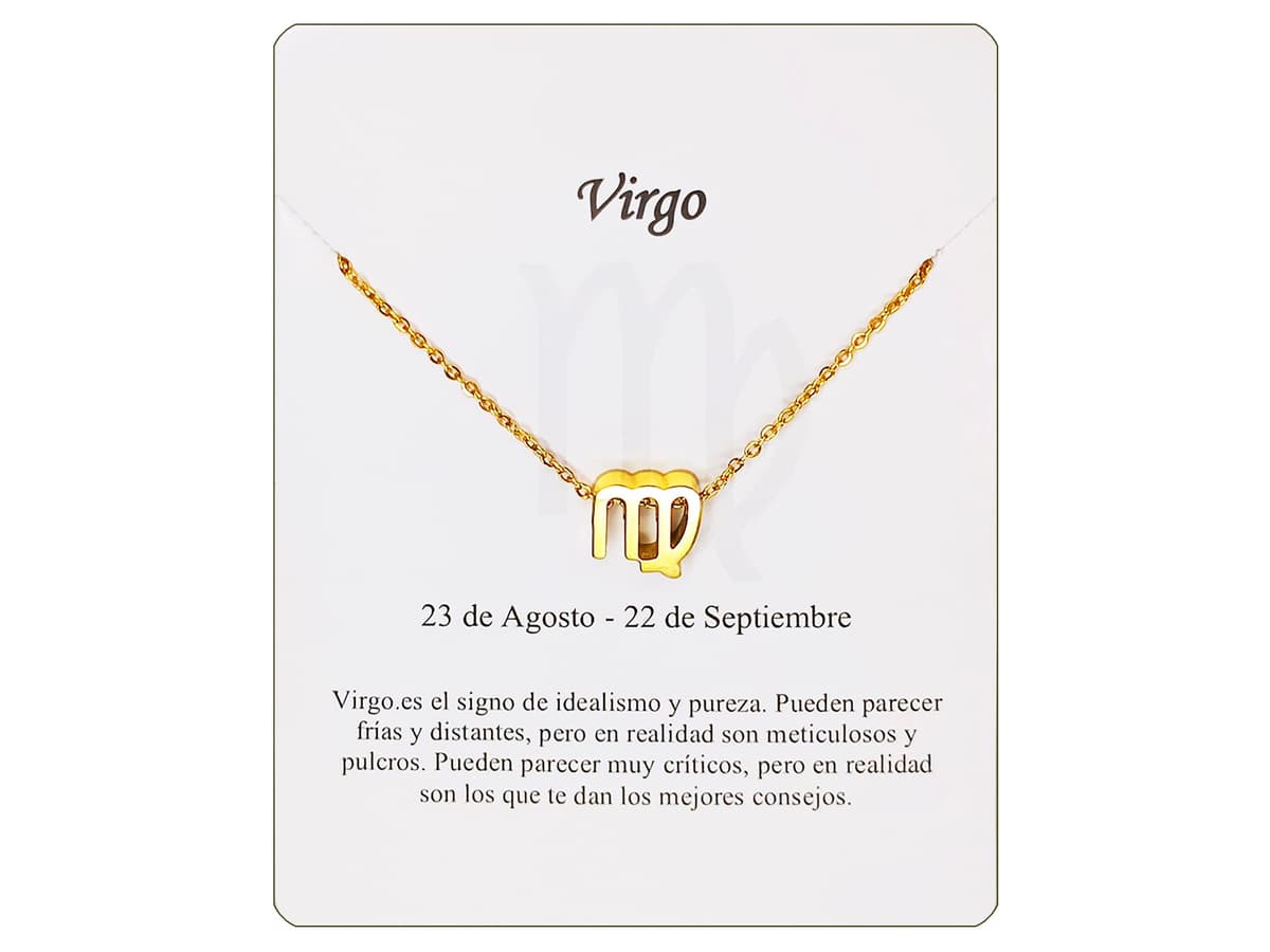 Collar Signo Zodiaco Acero Inoxidable hermosa Tarjeta Significado Signo Zodiacal Colgante Horóscopo Para mujer Regalo Cumpleaños — view 11