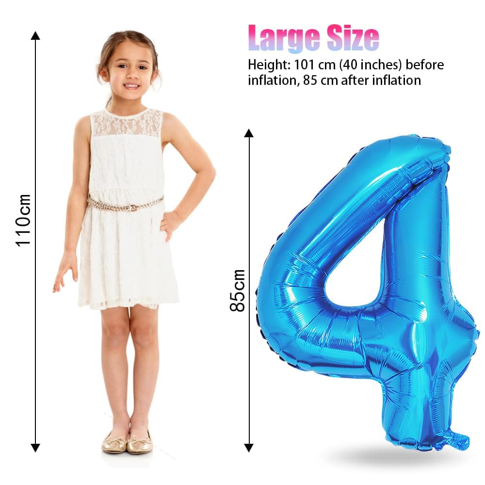 Foil Globo Número 5 Azul 40" (101cm), Inflable Helio o aire, Gigante Numeros 0-9, 10-19, 20-29, 30-100, Grande Globos Decoración para La Boda Aniversario y Cumpleaños Fiestas — view 253