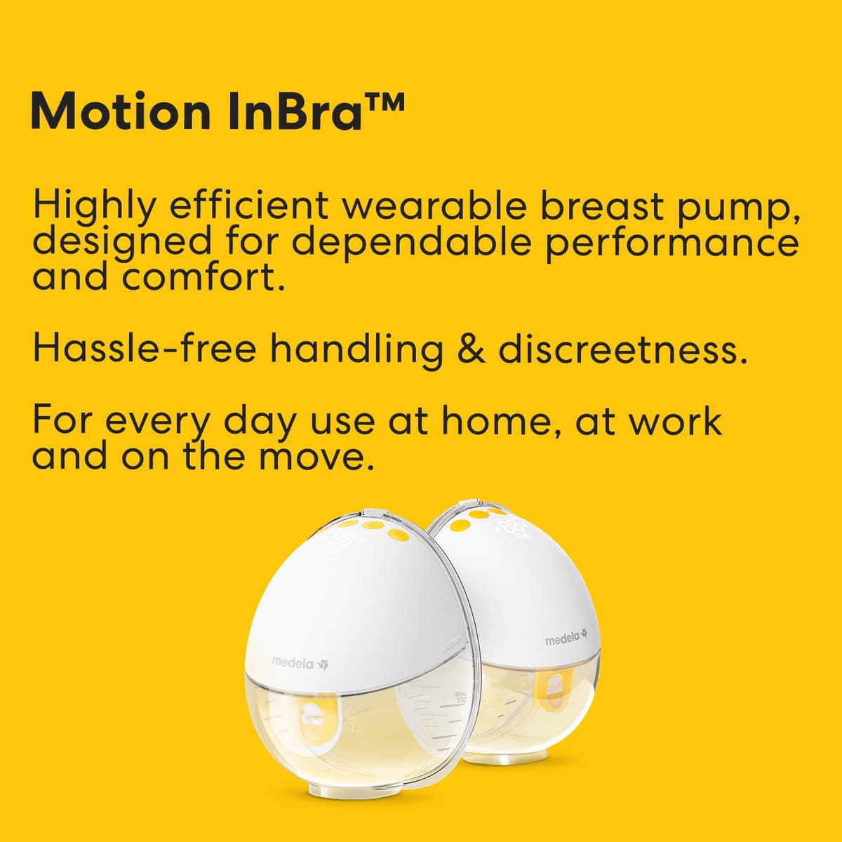 Medela Motion InBra Wearable Electric Breast Pump + Storage Bag – Highly efficient, Designed for Dependable Performance and Comfort. Hassle-Free handling & discreetness — view 3