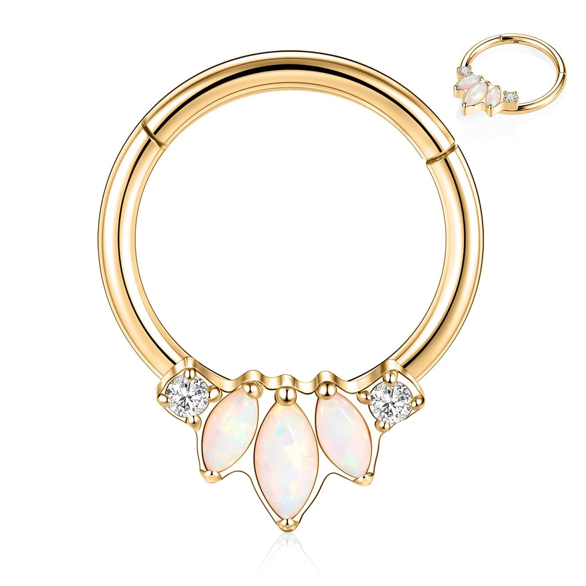 AROWRO 16G Septum & Daith Jewellery - 316L Surgical Steel Septum Rings, Daith Earrings, Nose Rings, Clicker, Rook, Helix, Lobe, Cartilage Piercing Jewellery — view 13
