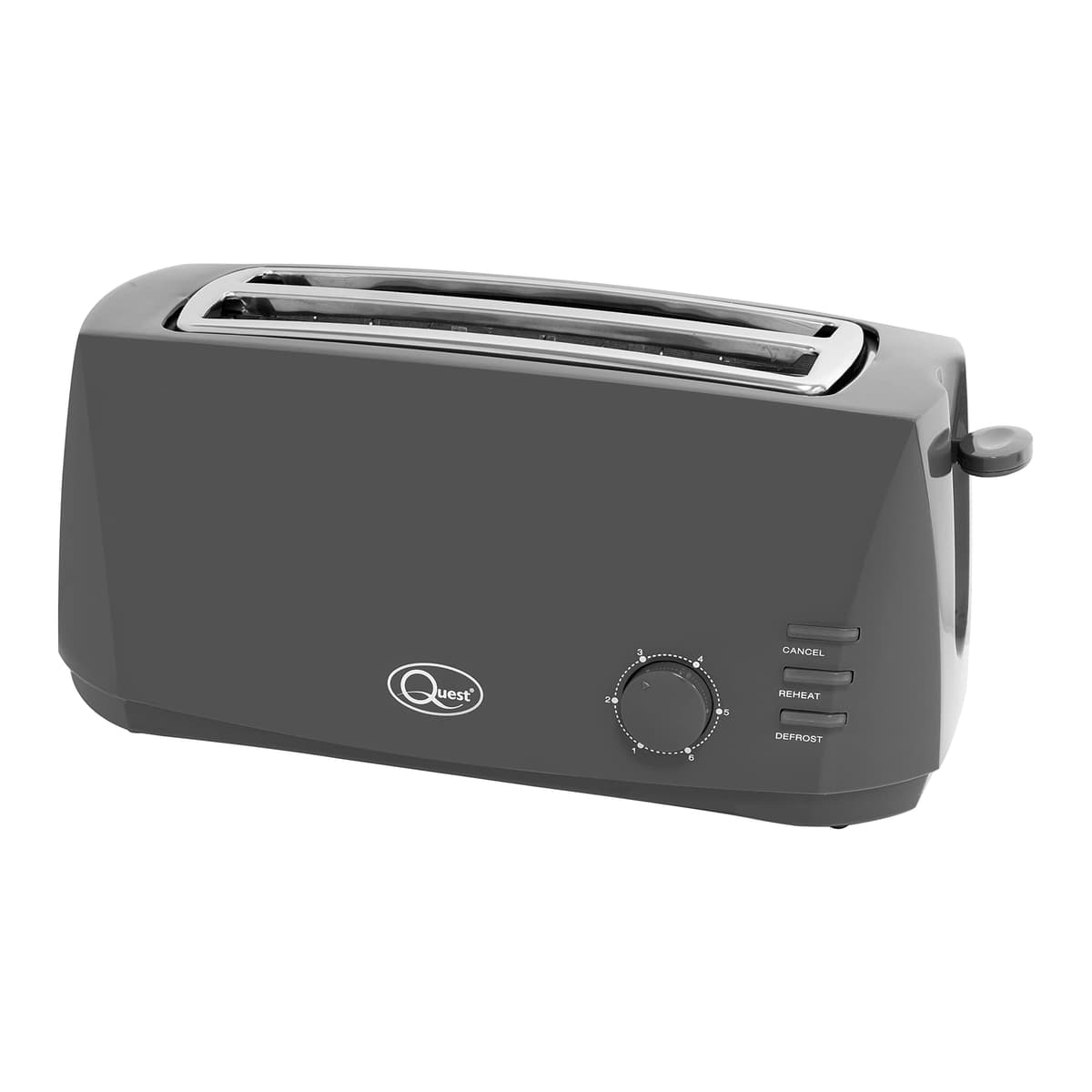 Quest 4 Slice Toaster Black - Extra Wide Long Slots for Crumpets and Bagels - 6 Settings - Reheat and Defrost — view 10