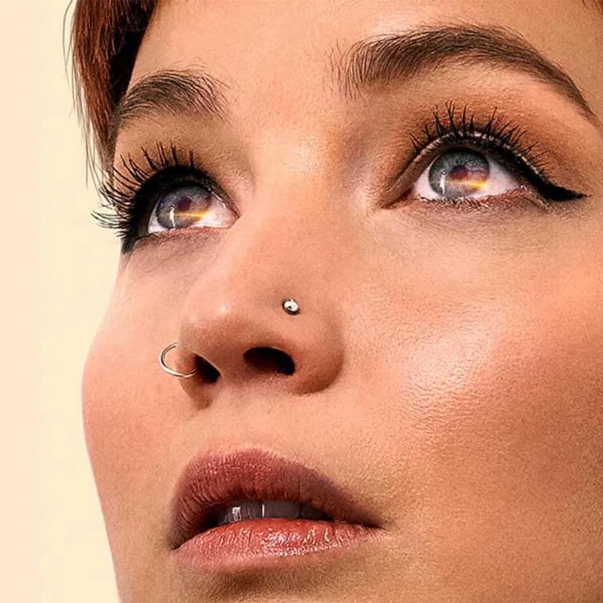 AVYRING Nose Rings Hypoallergenic Stainless Steel L-Shaped Nose Stud Screws with Cubic Zirconia Nose Piercing Jewellery 22G 20G 18G, Pack of 18 Pieces or 24 Pieces — view 4