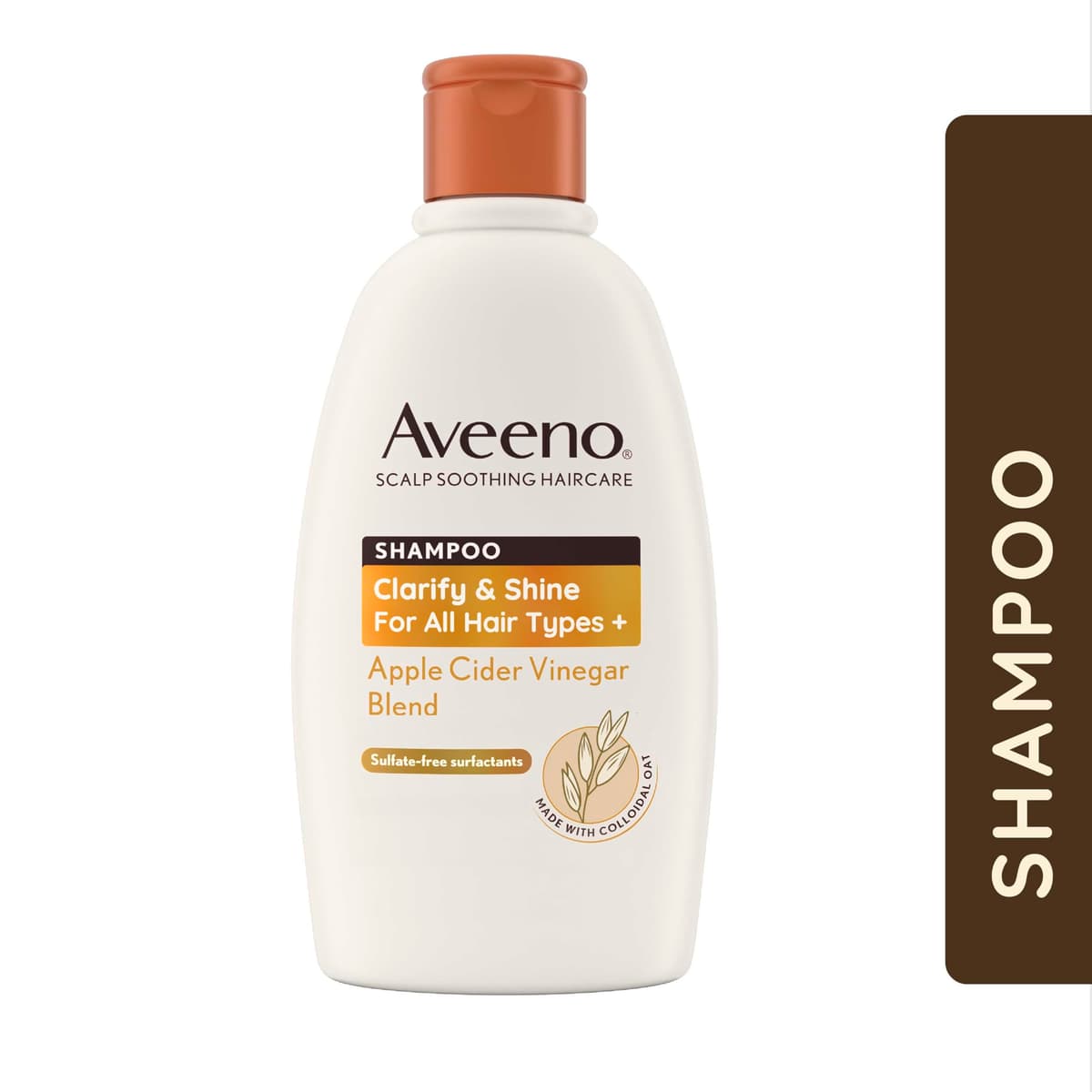 Aveeno Scalp Soothing Haircare Clarify & Shine Shampoo, Apple Cider Vinegar Blend, for All Hair Types, Soothes Dry, Itchy & Flaky Scalp, Clinically Proven, Sulfate Free, 300ml — view 2