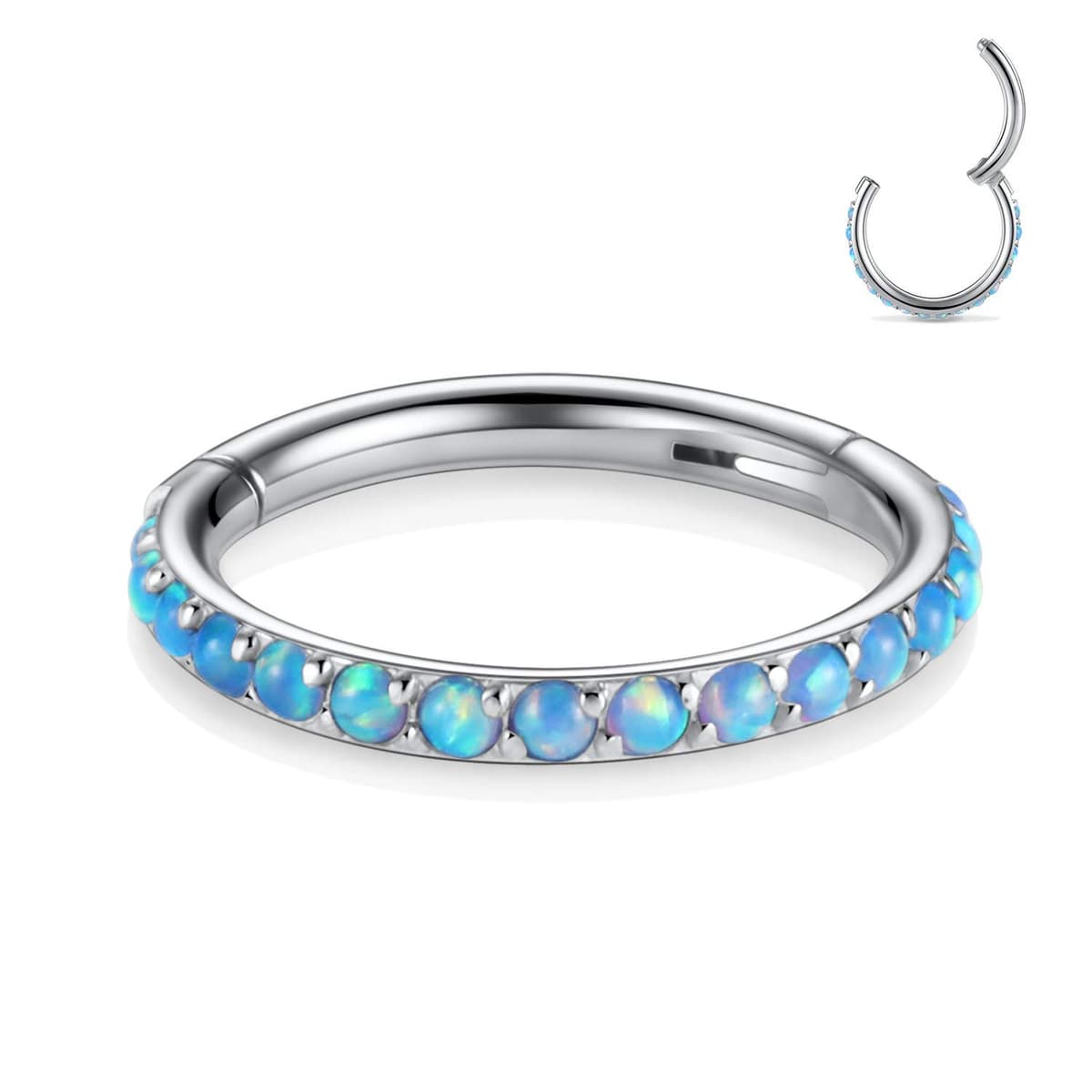 AROWRO 20G 18G 16G 14G CZ Nose Septum Rings Cartilage Conch Earring Hoop 316L Surgical Steel Conch Daith Helix Tragus Piercing Jewelry Septum Clicker for Women Men — view 41