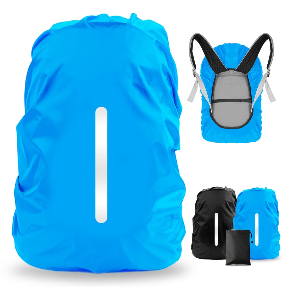 LAMA 2pcs Funda Impermeable para la Lluvia para Mochila, Protector Reflectante a Prueba de Lluvia para Antipolvo y Antirrobo S 18L-25L — view 8