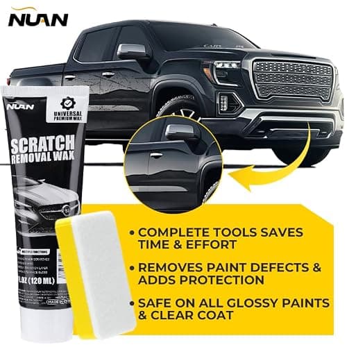 NUAN Car Scratch Remover Wax, Universal Premium Polishing Compound for Deep Scratches, 4 fl oz (120 ML), with Sponge and Cloth,White,NUAN scratch removal wax — view 5