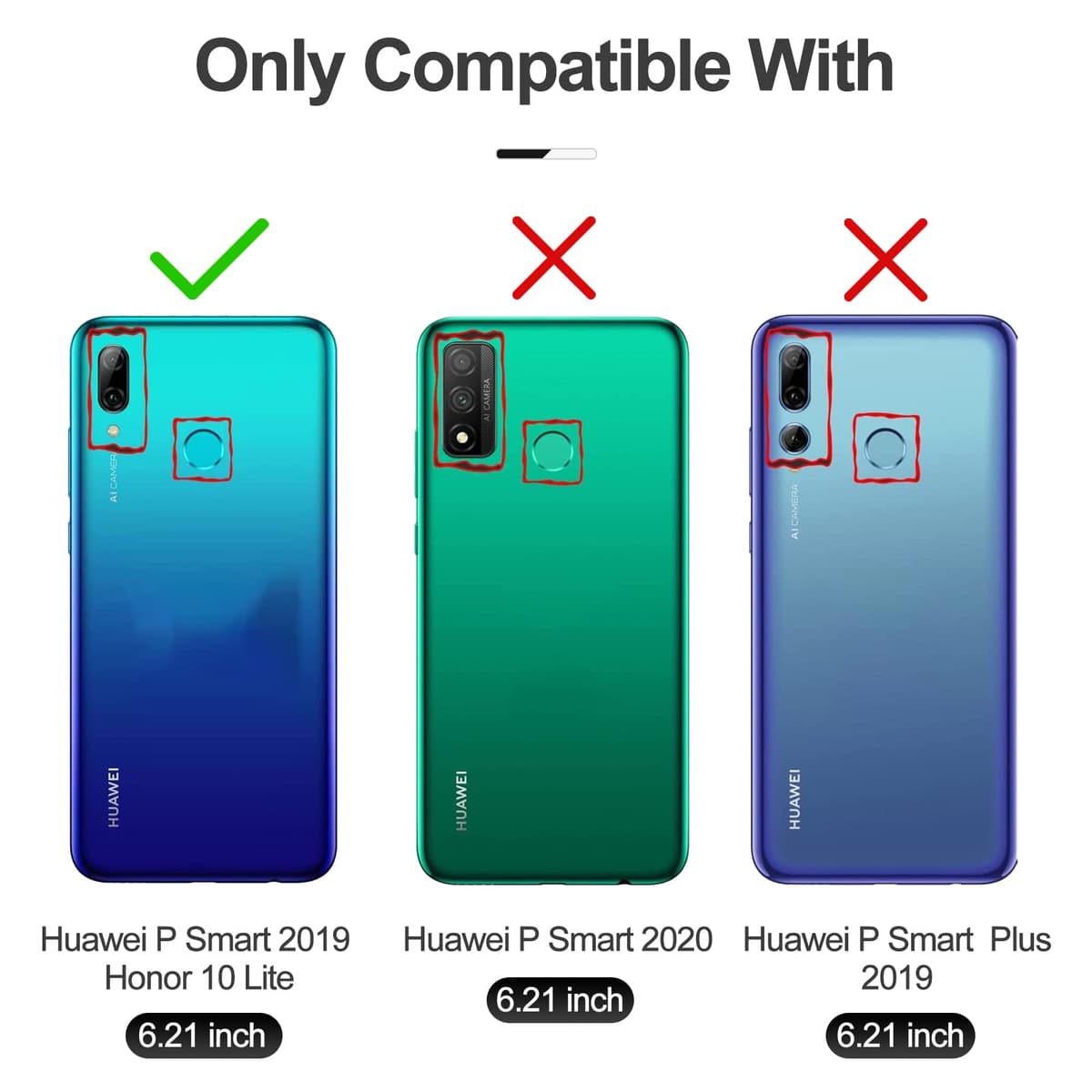 Case for Huawei P Smart 2019 / Honor 10 Lite, Classic PU Leather Magnetic Wallet Case, Flip Folio Protective Phone Cover Compatible with Huawei P Smart 2019 / Honor 10 Lite, Blue — view 2