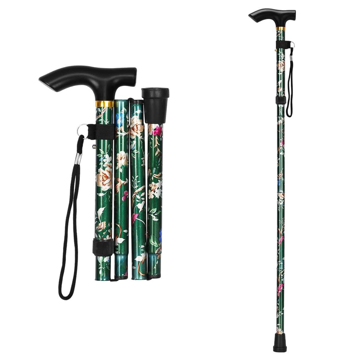 supregear Bastón Plegable, 5 Niveles de Altura Ajustable, Ligero y Portátil para Viaje, Mango en T y Pulsera, Extensible para Personas Mayores y Adultos con Discapacidad — view 23