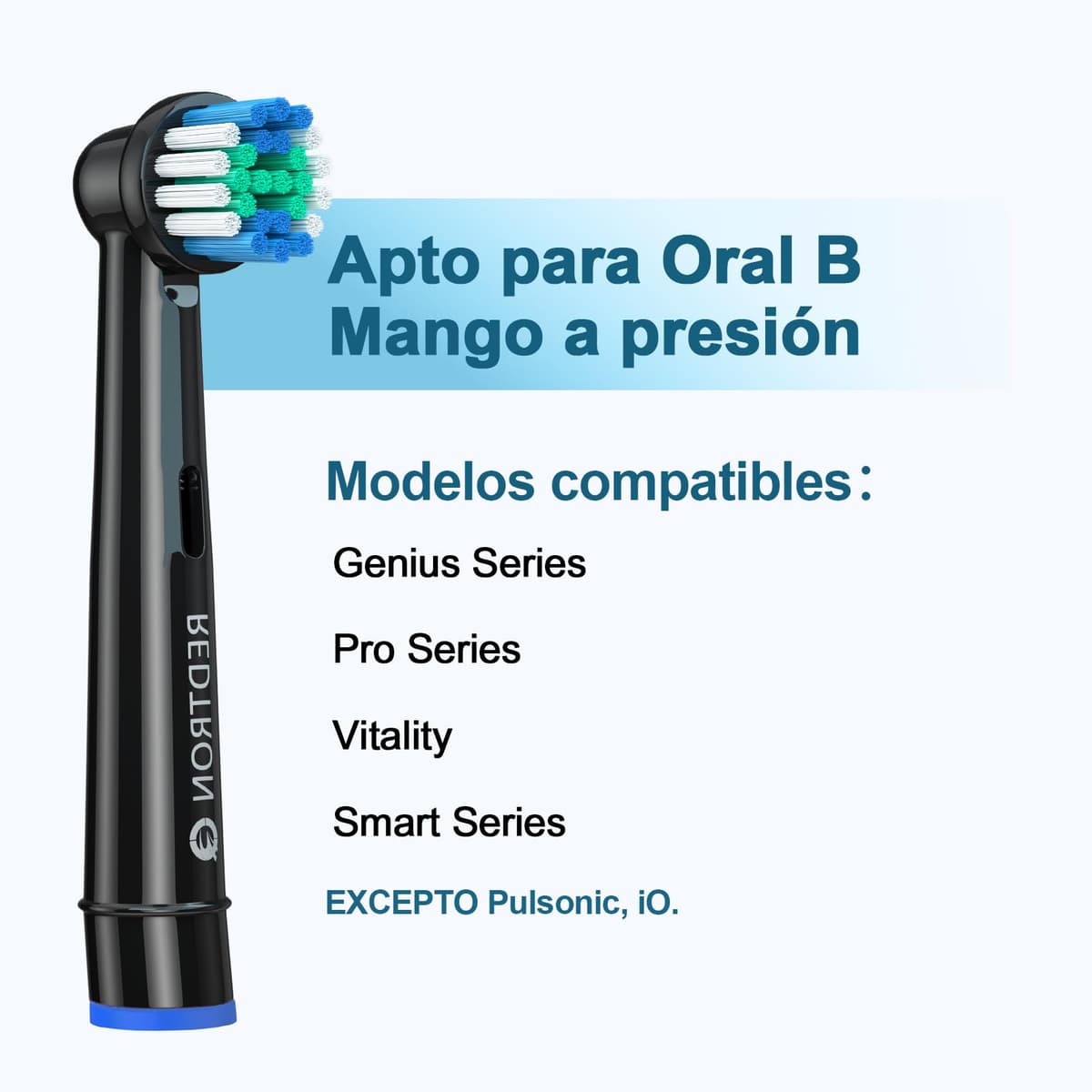 REDTRON Recambios para Cepillo de Dientes Eléctrico compatible con Oral B (8 unidades), Cabezal de cepillo de dientes Precision Clean Pro1000 Pro3000 Pro5000 Pro7000 y más — view 2