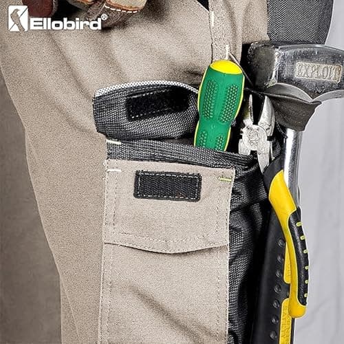 Ellobird Men's Construction Work Pants for Men Double Knee Reinforcement Flex Stretch Elastic Waistband Tactical Cargo Pant — view 2