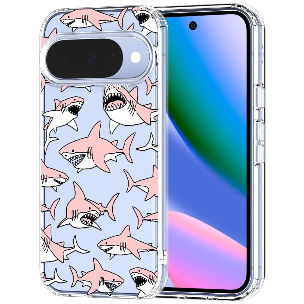 MOSNOVO Case for Google Pixel 9 & Pixel 9 Pro, [Buffertech 6.6ft Military-Grade Drop Protection] [Anti Peel Off Tech] Clear TPU Bumper Phone Case Cover Design - Eucalyptus — view 26