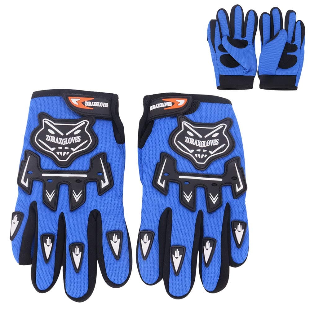 Zorax Blue (M - 6cm) Child Kids MX Motocross Gloves Children Dirty Bike Quad Motorcycle Motorbike Gloves — view 4