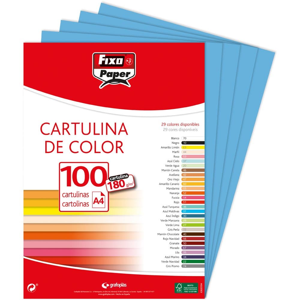 Fixo Paper 11110470 - Pack de 100 – Cartulina blanca A4, 180g — view 99