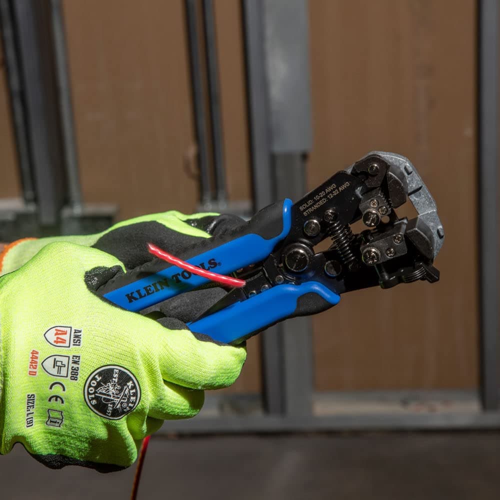 Klein Tools 11061 | Self-adjusting cable stripper 0.2 – 1 mm² | Self-adjusting head | Adjustable stop | Tension wheel | Integrated cutter | 21 cm — view 4