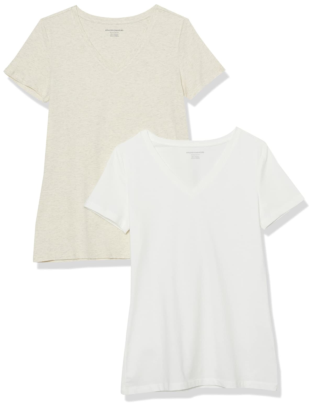 Amazon Essentials Camiseta de Manga Corta y Corte Estándar (Opciones de Cuello Redondo y Cuello en V) Mujer, Paquetes Múltiples — view 47