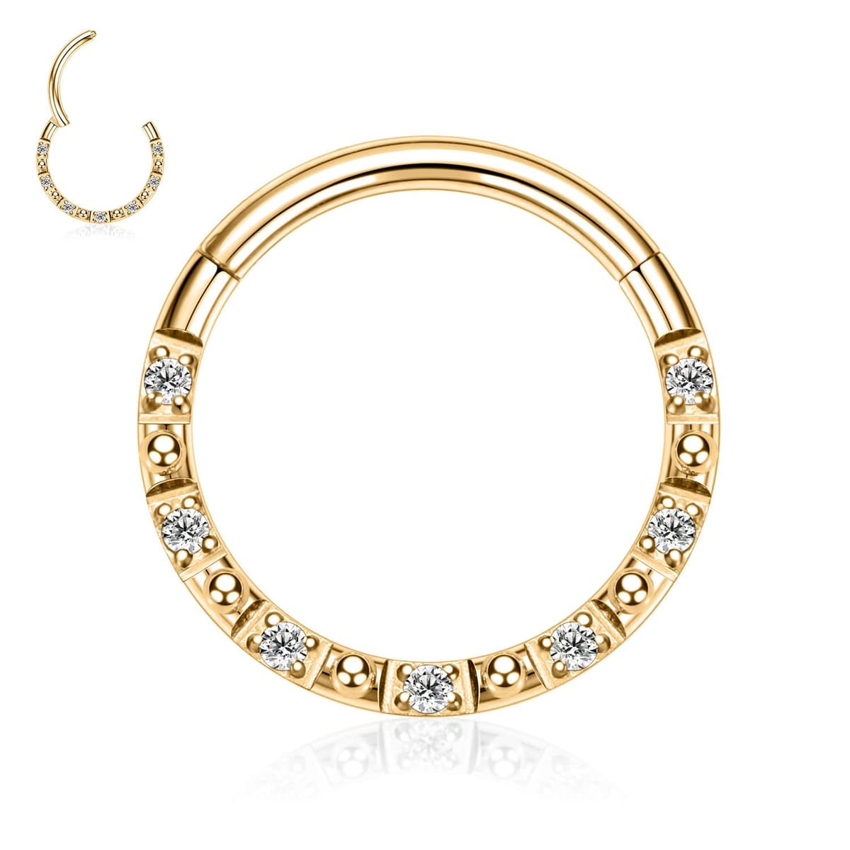 AROWRO 18G 16G 14G Nose Hoop Ring Septum Clicker Earrings CZ Opal Cartilage Conch Helix Tragus Hoop Earrings Daith Piercing Jewelry 316L Surgical Steel — view 23