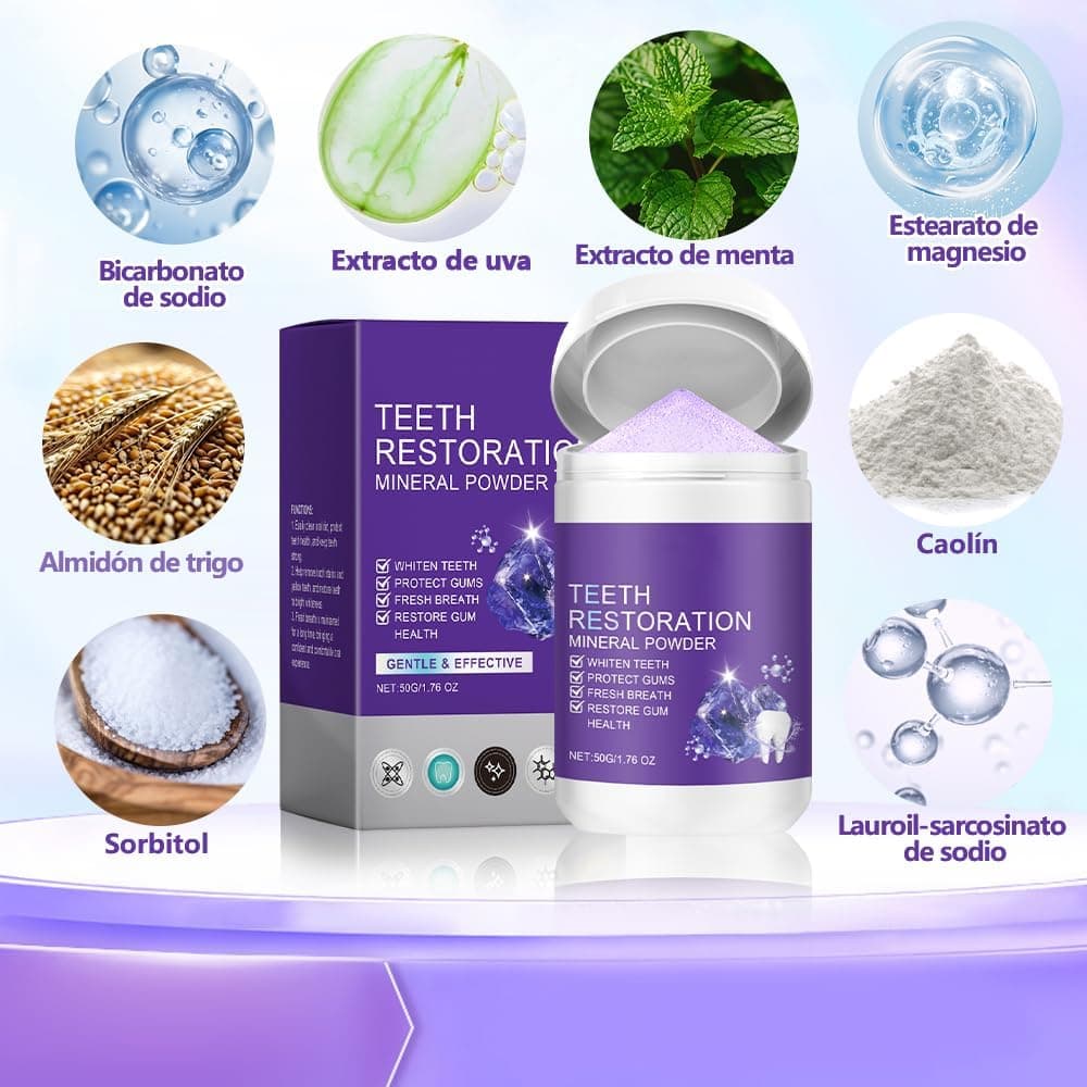 Professional Teeth Whitener Powder | Removes Years of Coffee & Tobacco Stains | Gentle Formula for Sensitive Teeth | Obsessive Whitening for Radiant Smile & Fresh Breath — view 3