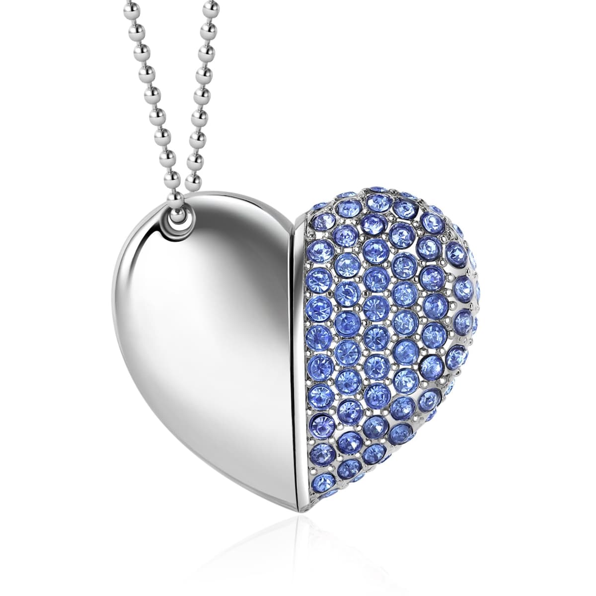 USB 2.0 Flash Drive,Cute Romantic Heart Shape USB Memory Stick,Thumb Drive for Photos, Music, Files Storage (Blue, 64, GB)