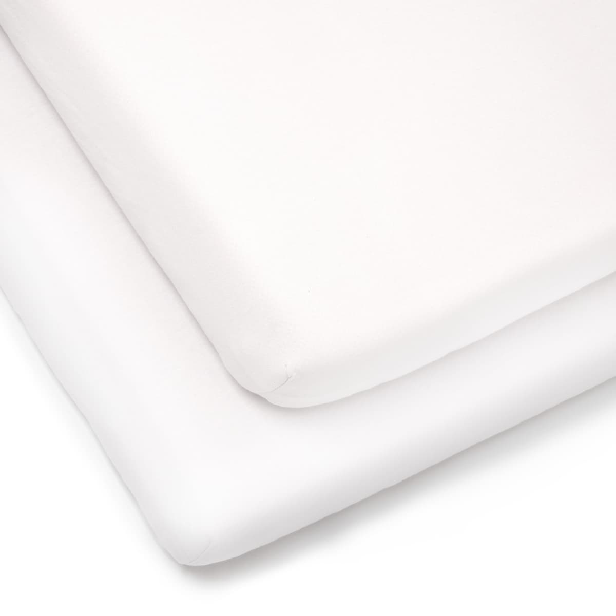 Clair de Lune 2 Pack Fitted Jersey Cotton Cot Sheets 60 x 120 cm (White)